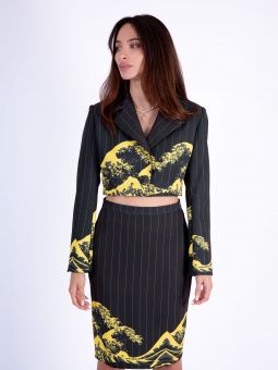 Giacca Corta Gessato Onda...